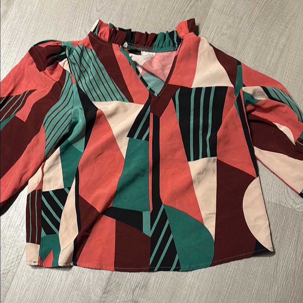 Geometric Multicolor Women's Top